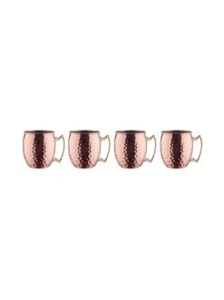 Aktion 🎉 Küche Butlers 4x Becher Gehämmert 470ml MOSCOW MULE In Roségold Günstig Kaufen 😀