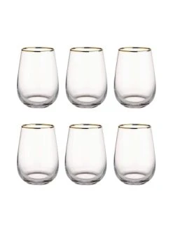 Am billigsten 🛒 Küche Butlers 6x Gläser Mit Goldrand 590ml TOUCH OF GOLD In Transparent Günstig Kaufen ❤️