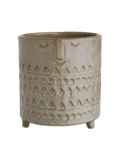 Brandneu ✨ Dekoration Butlers Blumentopf Mit Gesicht Ø14cm ETHNO In Hellbraun Günstig Kaufen ✨