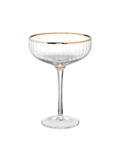 Bestpreis 🧨 Küche Butlers Champagnerschale Mit Goldrand Und Rillen 400ml GOLDEN TWENTIES In Transparent Günstig Kaufen 🌟