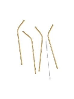 Großhandel 🧨 Küche Butlers Edelstahltrinkhalme Mit Bürste MANHATTAN LOUNGE In Gold Günstig Kaufen 👍