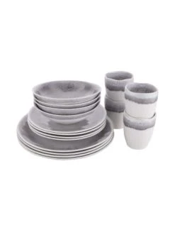 Budget ✨ Küche Butlers Geschirr-Set 16-tlg. ATLANTIS In Grau Günstig Kaufen 🌟