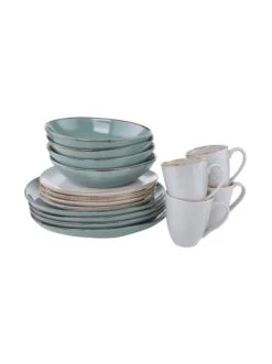 Angebote 😀 Küche Butlers Geschirr-Set 16-tlg. FINCA In Grau-Blau Günstig Kaufen 👏