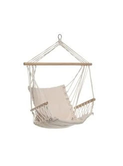 Bester Verkauf 👏 Garten & Balkon Butlers Hängesessel Mit Holzarmlehnen BABOON In Creme Günstig Kaufen ✔️