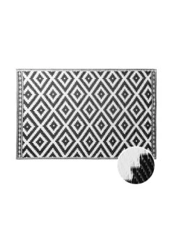 Bestpreis 🥰 Heimtextilien Butlers In- & Outdoor-Teppich Ethno Rauten L 180 X B 118cm COLOUR CLASH In Schwarz-Weiß Günstig Kaufen ✨