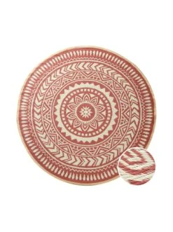 Billig 😍 Heimtextilien Butlers In- & Outdoor-Teppich Ø150cm COLOUR CLASH In Hellrot-Creme Günstig Kaufen ⌛