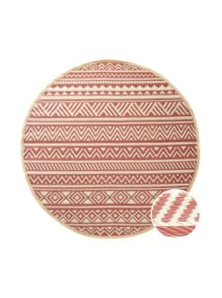 Bester Verkauf ❤️ Heimtextilien Butlers In- & Outdoor-Teppich Streifen Ø150cm COLOUR CLASH In Hellrot-Creme Günstig Kaufen ✔️