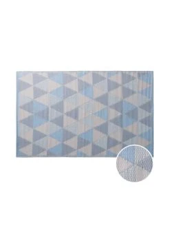 Rabatt 🌟 Heimtextilien Butlers In- & Outdoorteppich Dreiecke L 180 X B 120cm COLOUR CLASH In Pastellblau Günstig Kaufen ✔️