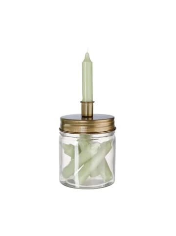 Bester Verkauf ✨ Dekoration Butlers Kerzenhalter & Kerzen-Set Salbei LITTLE LIGHT In Transparent-Gold Günstig Kaufen ❤️