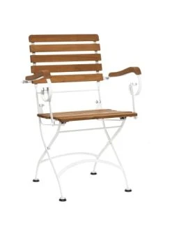 Schlussverkauf 😉 Garten & Balkon Butlers Klappstuhl Mit Armlehnen PARKLIFE In Weiß-Natur Günstig Kaufen 😀