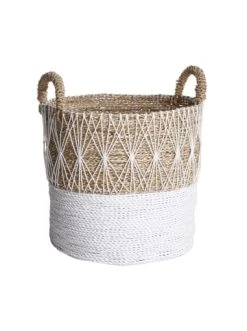 Am billigsten ⭐ Dekoration Butlers Korb Ø40cm WHITE BEACH In Natur-Weiß Günstig Kaufen ❤️