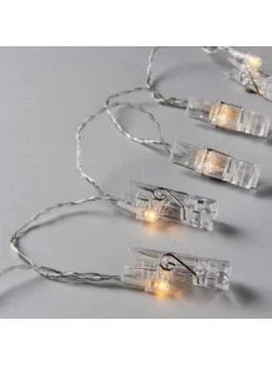 Aktion 🧨 Weihnachten Butlers LED-Klammern 10 Lichter Mit USB-Batteriefach CLIP ART In Transparent Günstig Kaufen ✨