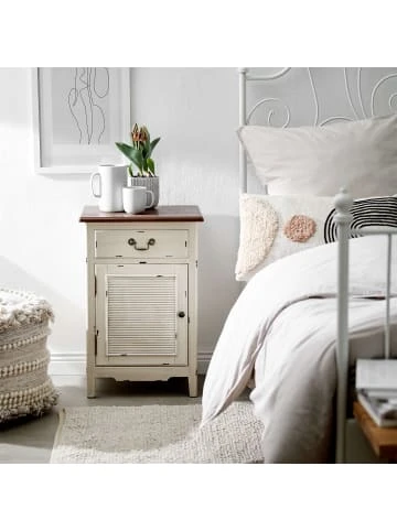 Neu ⭐ Möbel Butlers Nachttisch CABOTT COVE In Creme-Braun Günstig Kaufen 🧨 – Bild 2