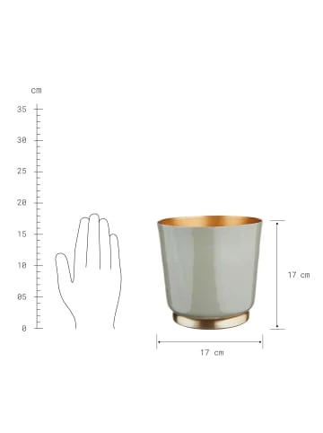 Aktion 🔔 Dekoration Butlers Pflanztopf Ø17cm EMILIE In Hellgrau-Gold Günstig Kaufen 😍 – Bild 3