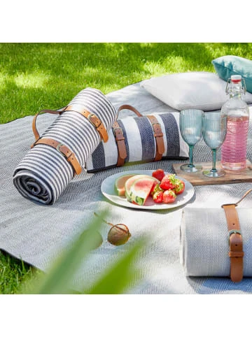 Bester Verkauf 🎉 Heimtextilien Butlers Picknickdecke Streifen L 150 X B 200cm WANDERLUST In Creme-Blau Günstig Kaufen ✨ – Bild 2