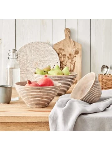 Rabatt 🎁 Küche Butlers Schale Gestreift Ø30cm MANGO DAYS In Braun-Weiß Günstig Kaufen 🌟 – Bild 2