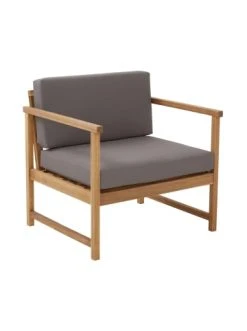 Auslauf ⭐ Garten & Balkon Butlers Sessel Mit Kissen MIDTOWN In Natur-Grau Günstig Kaufen 🌟