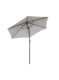Bestes Angebot 😉 Garten & Balkon Butlers Sonnenschirm Mit Kurbel Ø180cm SIESTA In Hellgrau Günstig Kaufen ✔️